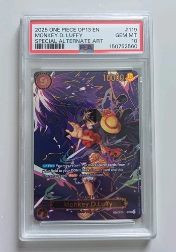 2025 One Piece Monkey.D.Luffy SP OP09-119 OP13 Carrying On His Will PSA 10