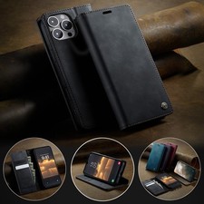 Genuine Leather Wallet Case Card Flip Cover for Samsung Galaxy A07/A17/A37/A57