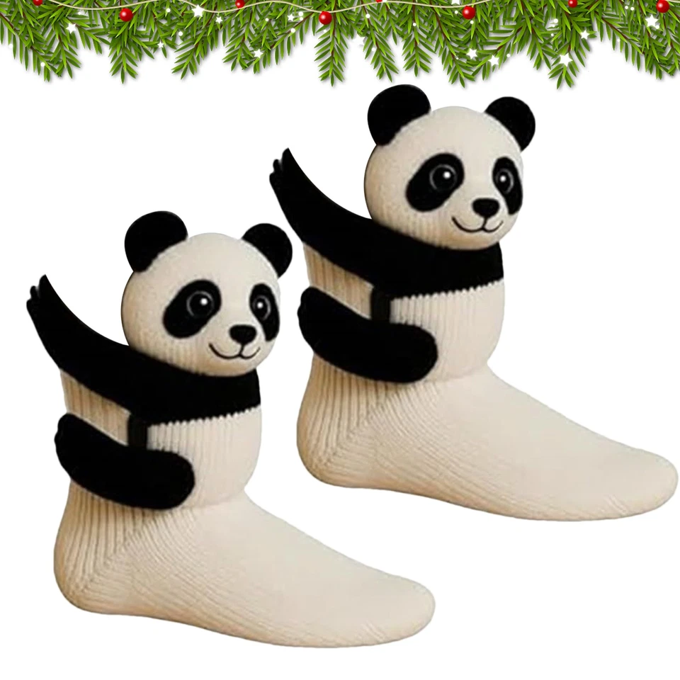 Calcetines 3D Lindos Animales Tejidos Patrón Animal Suelo Calcetines Unisex Divertidos Invierno Foto 3 de 4