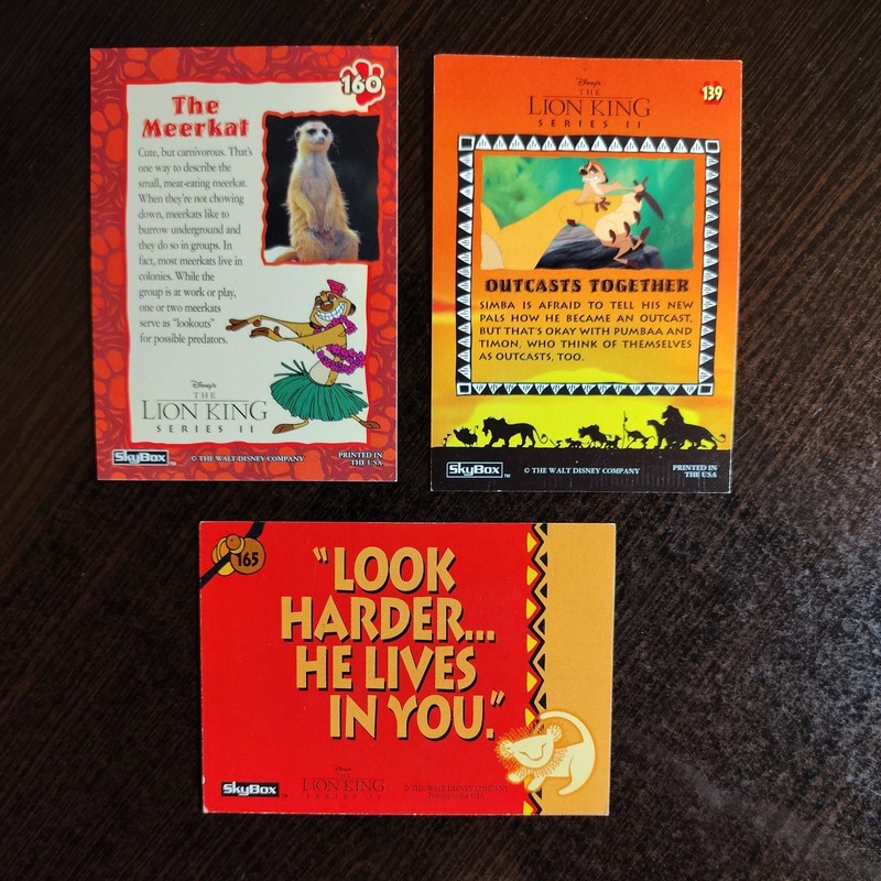 1994 SkyBox - Disney's The Lion King Series 2 - THREE CARDS #139, #160 & #165