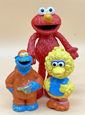 Sesame Street PVC Figures Job Lot Elmo Cookie Monster Big Bird Vintage Toys