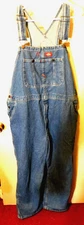 Dickies~Denim Blue Jean Carpenter Overalls 42 x 30 Made In Mexico Vintage