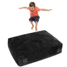 48"x36" Crash Pad Sensory Mat w/ Foam Blocks and Washable Velvet Cover Black