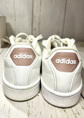Adidas Cloudfoam Advantage Womens Shoes Size 8 White Rose Gold Sneaker DA9524