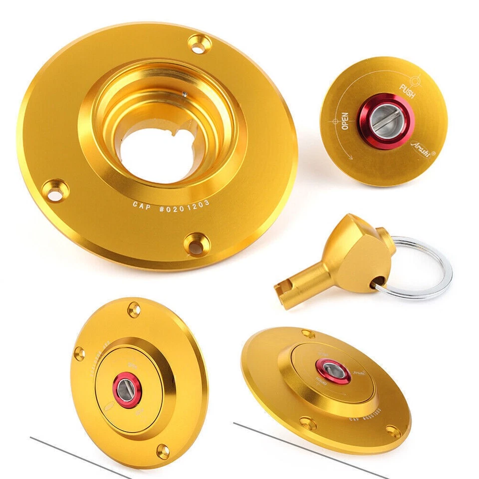 Gold Kraftstoff Tank Kappe Abdeckung für Kawasaki ZZR600 ZZR1200 ZZR1400 - Imagem 2 de 4