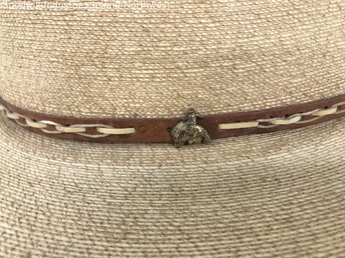 Herren Alamo Hüte Beige Eisengewebe 15X Stroh Cowboyhut mit Lederhutband 7 1/2 - Bild 2 von 12