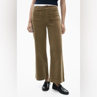 Mango MNG Women s Corduroy Culotte Trousers Pants High Rise Wide Leg US Size 4