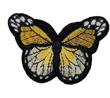 Butterfly Patch/Badge High Quality Iron-On Sew-On Yellow