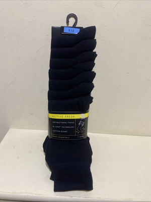 Herren 7 Paar Active Fresh Socken Größe UK 9-12 schwarz
