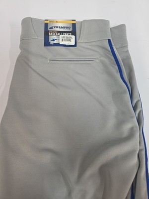 Champro Baseball Pants Adult Size XL Dri Gear Gray Blue Pipe Adjustable Inseam