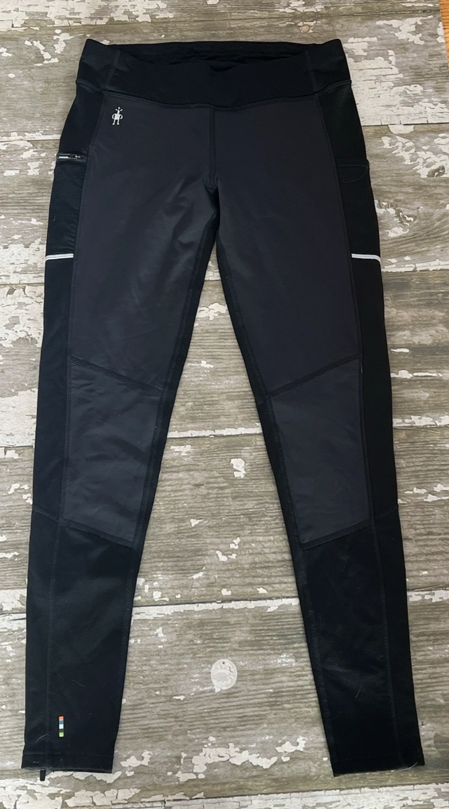 SMARTWOOL Ws Merino Sport Fleece Wind Tight Pants BLack Small #SW017357