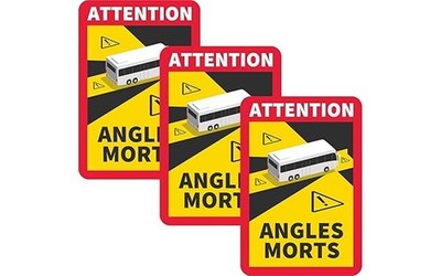 Angles Morts Aufkleber 3er Set   Pflicht Frankreich   ORAFOL, UV Schutz, 17x25cm