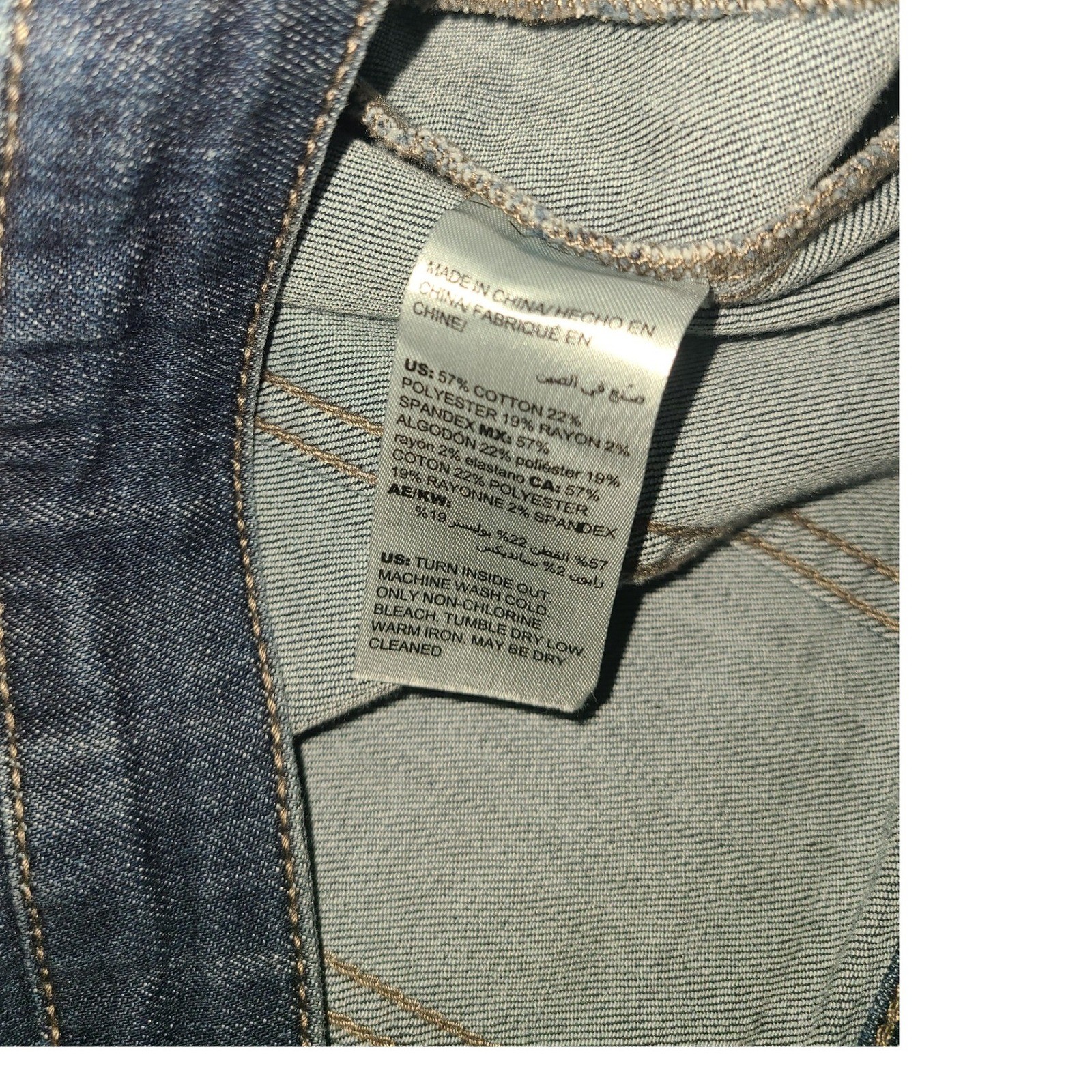 Chicos Long Denim Jacket Button Front Stretch Med… - image 19