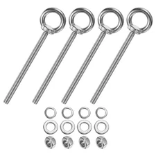 4-Sets Stainless Eyebolt M8x120mm Shoulder Lifting Eye Bolt with Nuts Washers