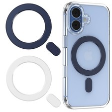 LDSXAY Universal MagSafe Ring, 2 PCS Magnet Sticker Magnetic White Blue