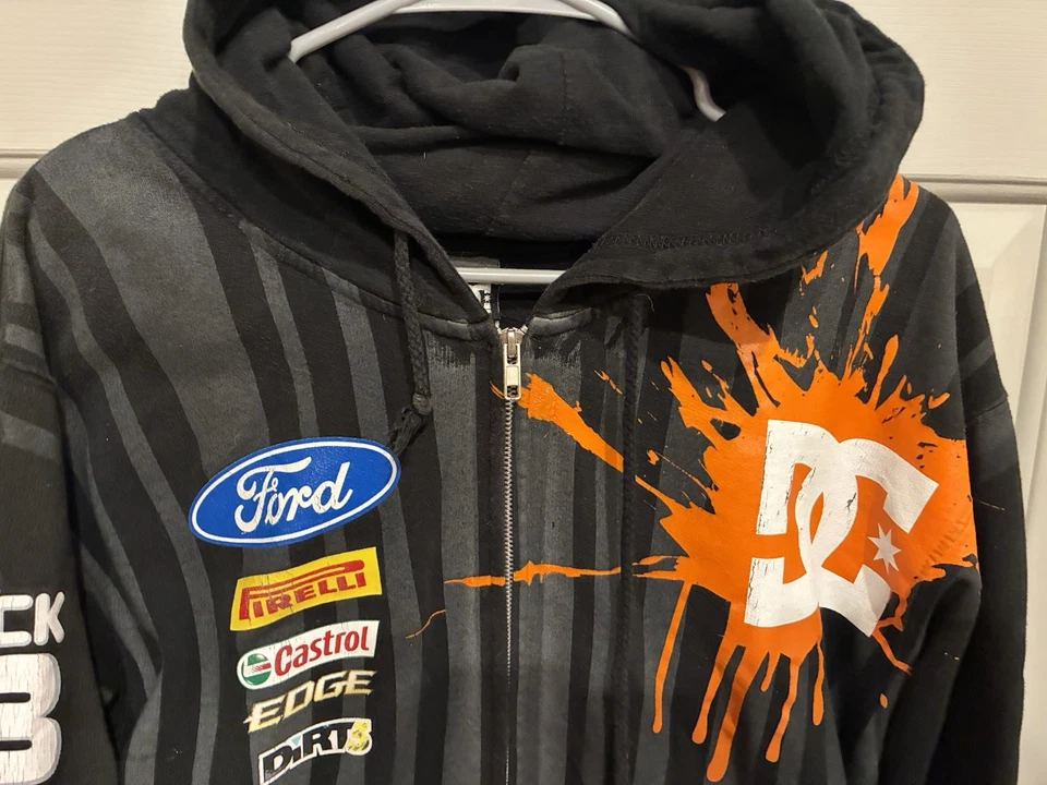 Sudadera con Capucha Ken Block Monster Ford DC Cremallera Completa Para Hombre Mediana Negra Y2K Grunge - Imagen 2 de 4