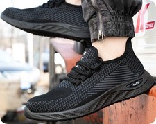 MENS WORK TRAINER COMPOSITE PLASTIC CAP TOE SHOES LIGHTWEIGHT WOMEN SAFETY SHOES
