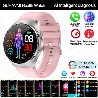 2025 New Nursing Grade Smart Watch Blood Oxygen Blood Lipid Uric Acid ECG+PPG Bo