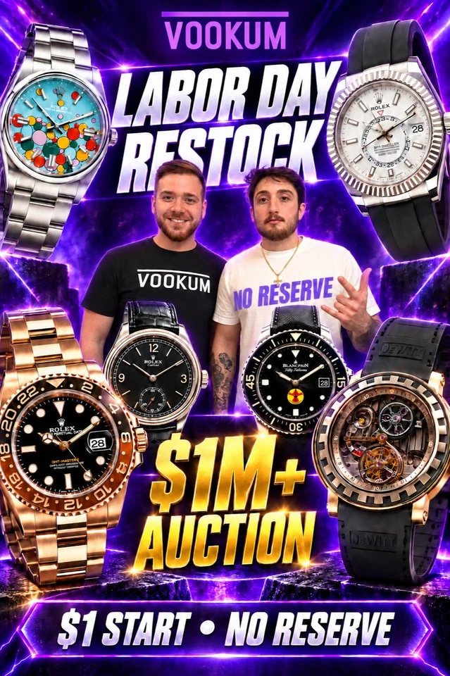 Vookum - $1 Million Watch Auction - Rolex, Tourbillion - $1 Starts ONLY!