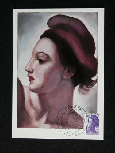 Liberté de Gandon art Eugene Delacroix painting maximum card France 1983 (2)