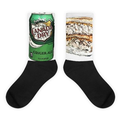 Heated Rivalry Ginger Ale & Tuna Melt Socks Hockey Romance Fan Sock