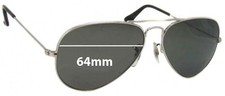 SFx Replacement Sunglass Lenses fits Ray-Ban B L RB3025 - 64mm Wide