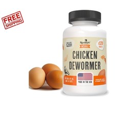 120 Count Natural Chicken Wormer with Odorless Garlic for Sensitive Stomachs