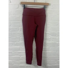 Fabletics Women's Athletic Comfort Stretch High-Waist Ankle Leggings Red Size XS