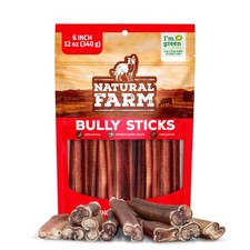 Bully Sticks 6 Inch 12 Ounce Odor Free 100 Beef Pizzle Dog Chews Natural Farm
