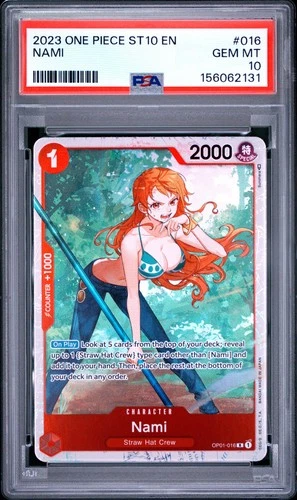 2023 One Piece Nami Three Captains ST10 OP01-016 PSA 10 Gem Mint