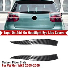 2X For VW Golf MK5 05-09 Tail Light Eyebrow Eyelids Covers Carbon Fiber Style