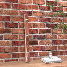 Red Brick Peel and Stick Wallpaper Faux Brick Decor 17.3inW 78.8inL