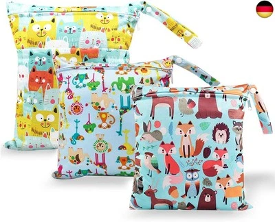 MARKE HOTLIKE HOTLIKE Wetbag, Nassbeutel, 3 Stück Windeltasche Wickeltasche, Nasstaschen
