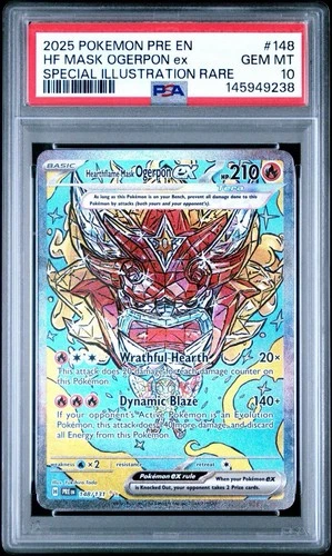 Hearth Flame Mask Ogerpon EX 148/131 Prismatic Evolutions Holo PSA 10