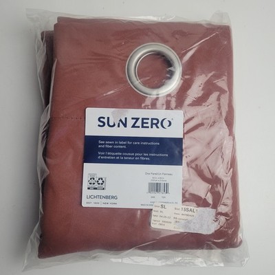 Sun Zero Saxon Blackout Grommet SINGLE Curtain Panel Terracotta 54x84 inch #BT1