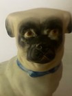 antique bisque Pugdog pair with blue collar — photo 2
