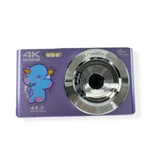 Purple 4K Digital Camera 44MP 16X Zoom HD LCD Kids Compact Unicorn Design