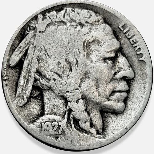 1927-D Buffalo Nickel 5c Very Good VG+ * Original Surfaces * 1927D #3