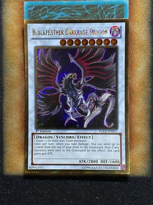 Yugioh Blackfeather Darkrage Dragon PGLD-EN017 Gold Secret Rare 1st Ed NM