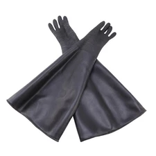 Rubber Black Sandblaster Gloves Stripe Abrasive Sand Blasting Gloves for Blast..