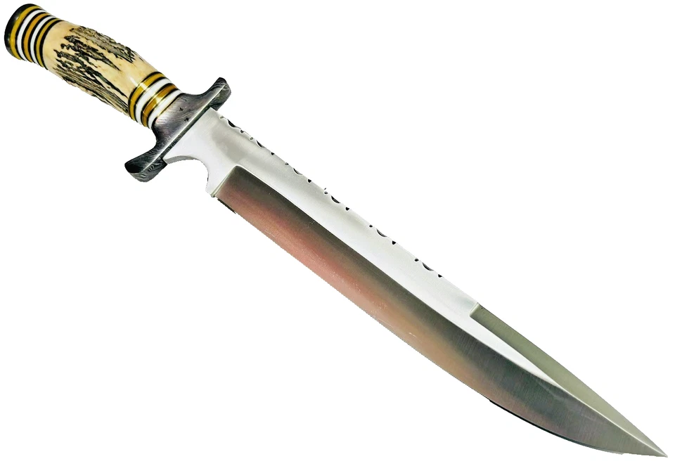 Impact Cutlery Custom Made Bowie Knife UNUSED 17" Dagger Bone Handled Knives - Image 4 of 4