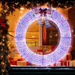 Yescom 60" Pre Lit 4600 LED Christmas Wreath Outdoor Garland Window Giant Decor