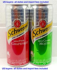 Empty Soda Cans Schweppes Grapefruit & Mojito 330ml Ukraine 2019 Top Open -2 pcs