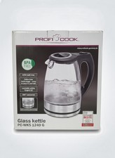 ProfiCook PC-WKS 1249 G Glas Wasserkocher Silber 1,7L 2200W Teekocher