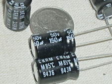 4 IC 157CKR050M 150UF 150 UF MFD 50V 85*TEMP ELECTROLYTIC ILLINOIS CAPACITOR USA