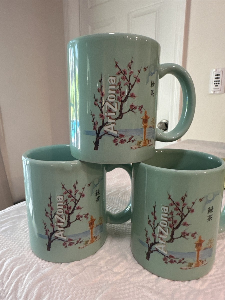 Vintage Arizona Green Tea Ceramic Advertisement Tea Coffee 3 Cup
