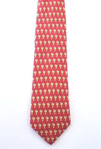 Vineyard Vines Bold Red & Yellow Print Men's Silk Tie 3 1/2" x 58 1/4" - Picture 2 of 6