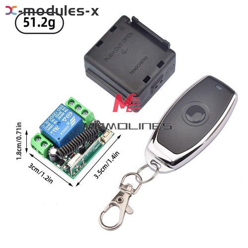 Trasmettitore interruttore telecomando telecomando porta 433 MHz DC12V 1 CH 2 CH wireless RF porta - Foto 20 di 28