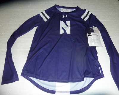 NWT Under Armour NCAA Northwestern Basketball Wildcats LS Shirt Womens M