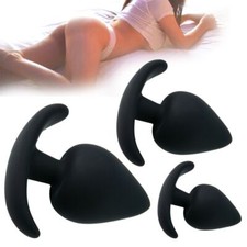 3Pcs Beginner Silicone Butt plug Set Small Large Soft Wearable Anal Kit Trainer